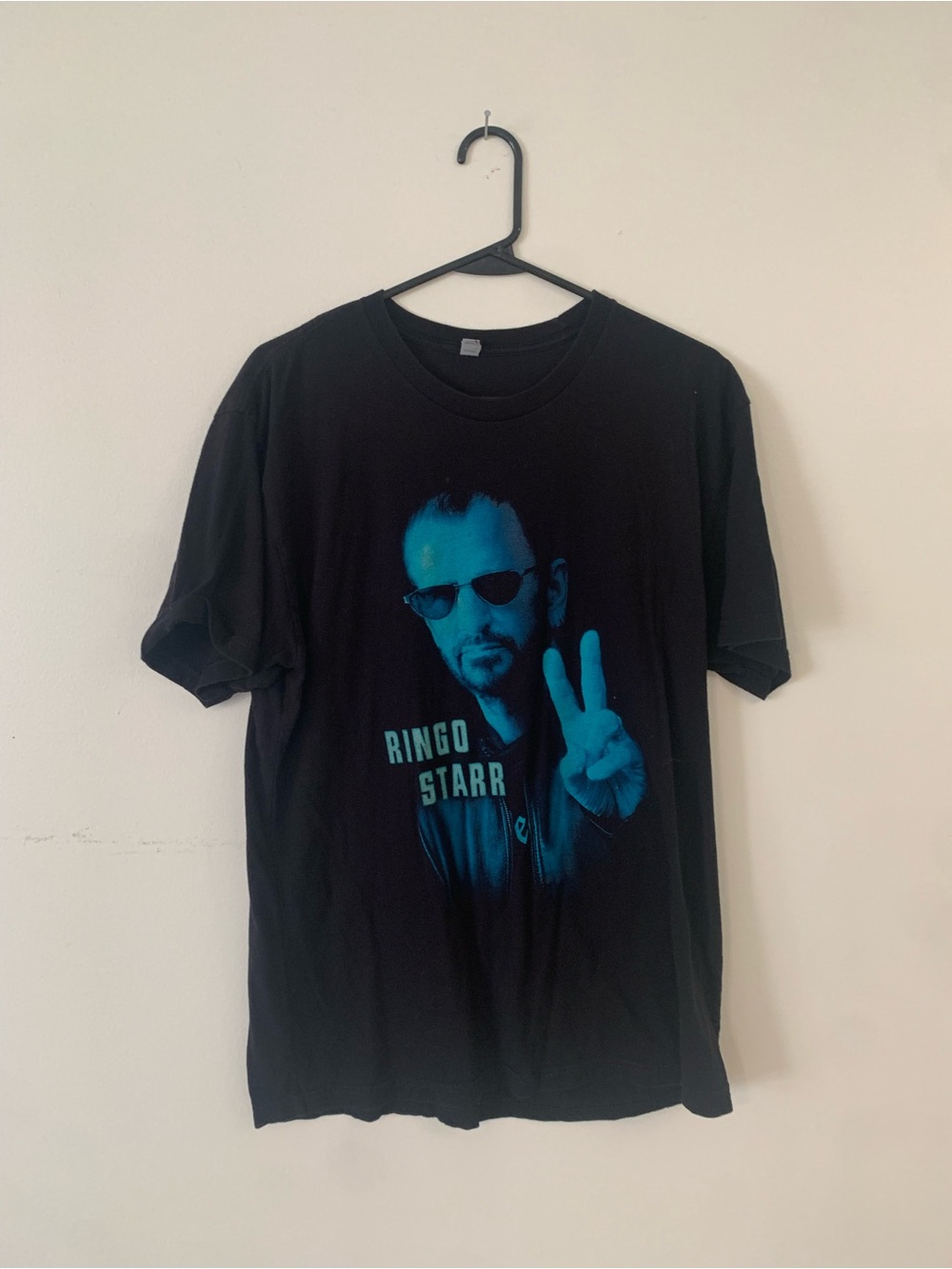 Ringo Starr Graphic Tee - Black with Blue Print